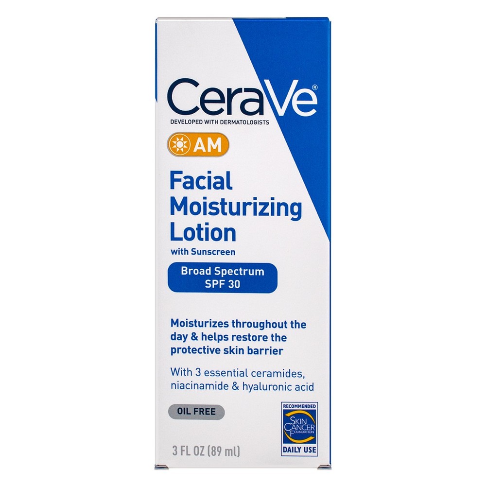 CeraVe AM Oil Free SPF 30 Moisturizing Lotion 4 Pack 3 fl oz