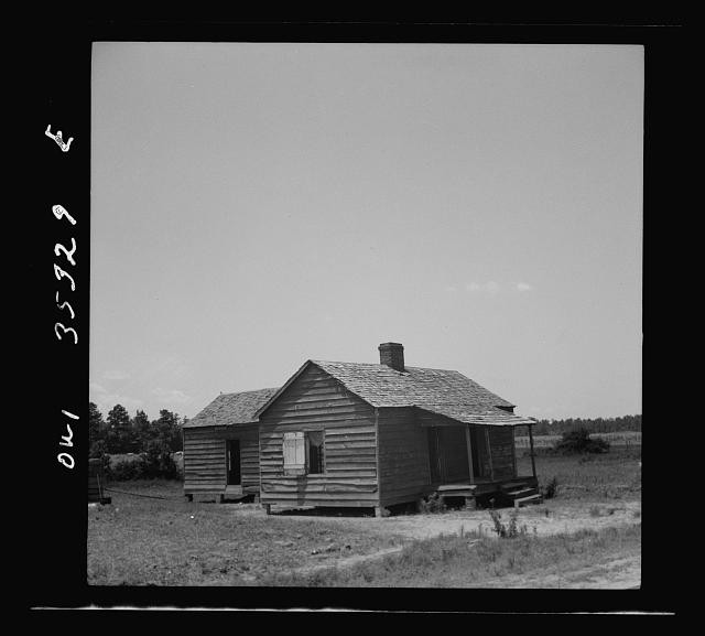 Photo:Rural Wooden Cabin Farmhouse 1930s 1940s Porch Chimney