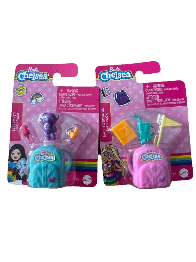 Barbie Chelsea Doll Accessories Backpacks Lot of 2 colors may vary