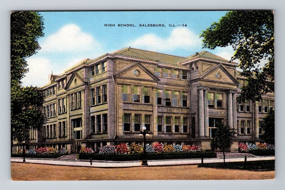 Galesburg IL-Illinois, Public High School, Vintage Postcard
