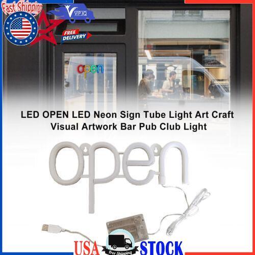 LED OPEN LED Neon Sign Tube Light Art Craft Visual Artwork Bar Pub Club Light V1