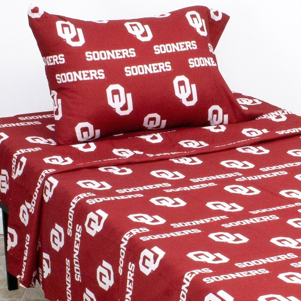 Oklahoma Sooners Fan Bedding Sheet Set for College Sports Decor