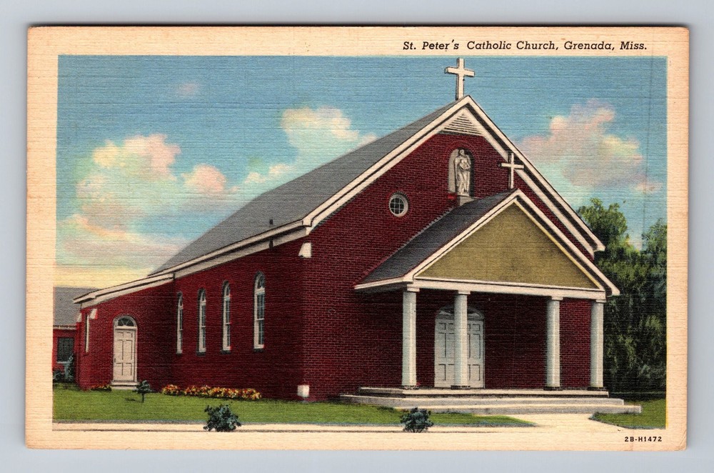 Grenada MS-Mississippi St Peter's Catholic Church Vintage Postcard