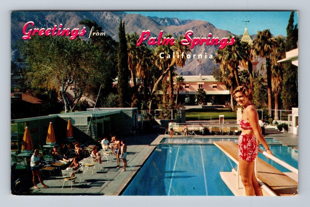 Palm Springs CA-California, El Mirador Hotel, Swimming Pool, Vintage Postcard