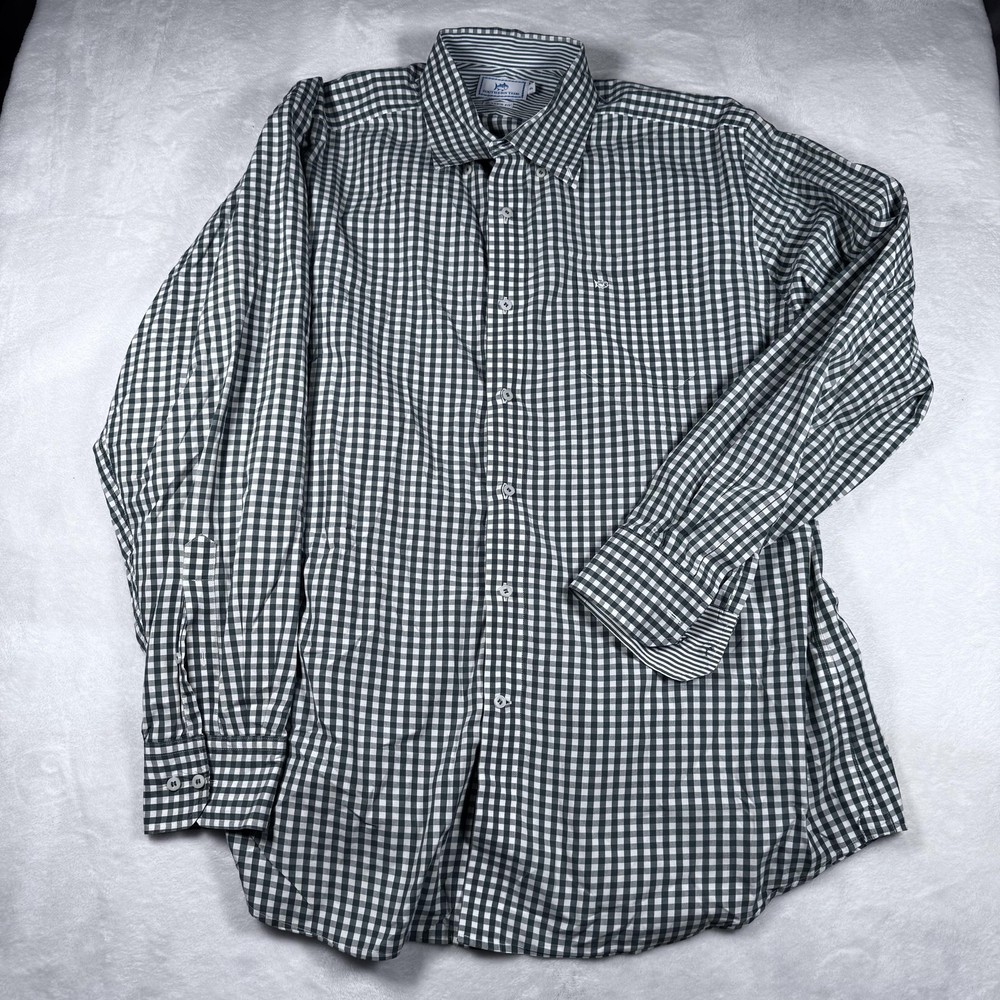 Southern Tide Shirt Mens XL Green Gingham Classic Fit Button Down Long Sleeve