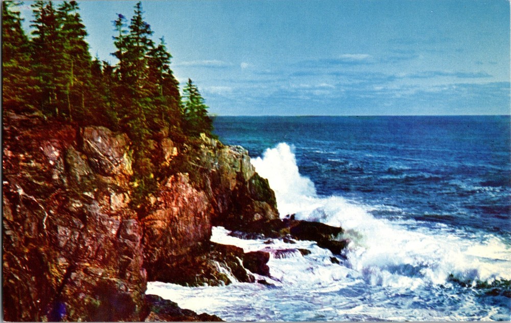 Postcard ME  Otter Cliff Thunder Hole Acadia National Park Bar Harbor, ME-image