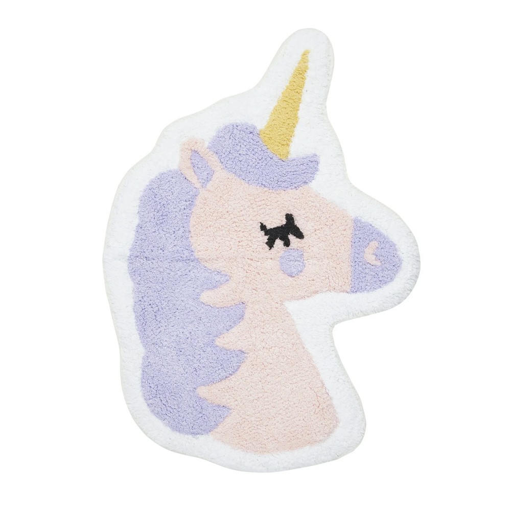 Pink Unicorn Bath Rug 19x22 Kids Bathroom Mat Plush Non-Slip Absorbent Washable