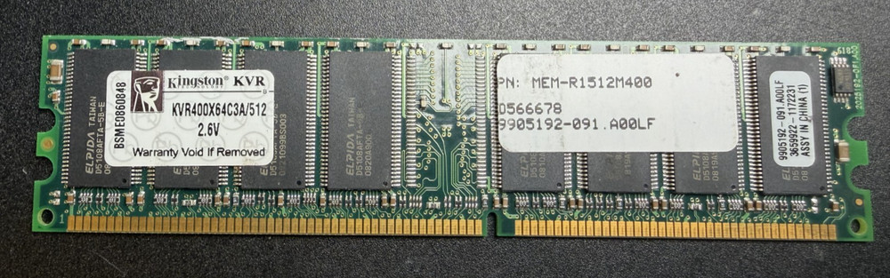 Kingston KVR400X64C3A 512MB DDR1 PC-3200 400MHz 184-Pin  2.6V RAM Tested