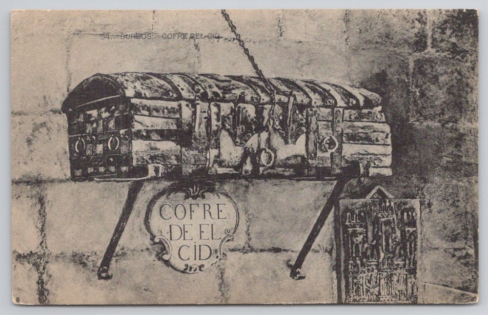 Cofre del Cid Burgos Spain Fototipia Postcard Hauser y Menet Spanish History