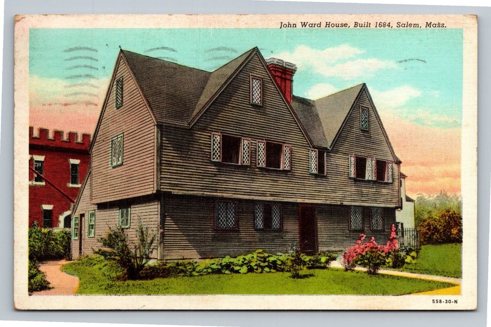 Vintage John Ward House Salem MA Postcard 1684 Historic Landmark