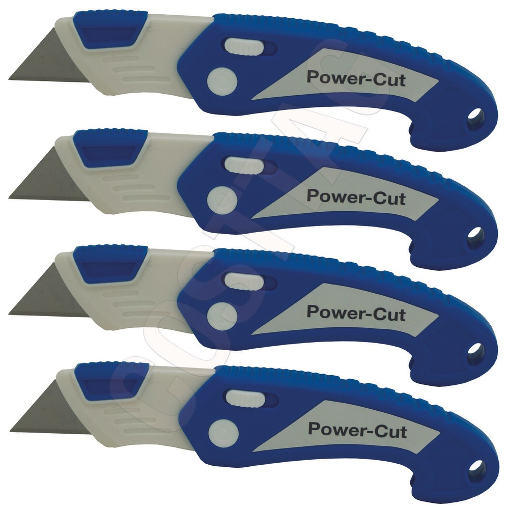 4-Pack Folding Utility Knife Box Cutter, Quick Change Blade with Lock Blade