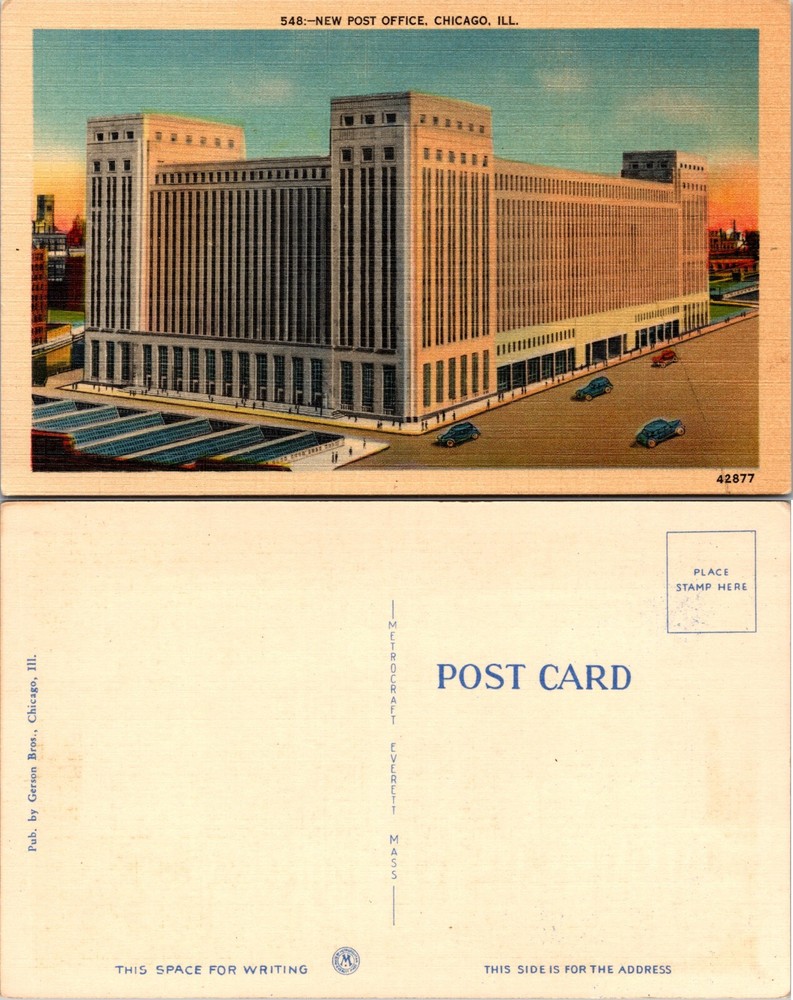 New Post Office Building Chicago Illinois IL Postcard
