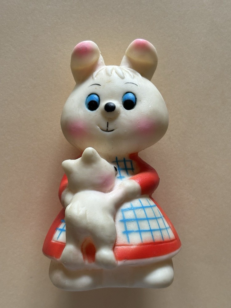 Vintage Stahlwood Bunny Rabbit Baby Squeak Squeaky Toy