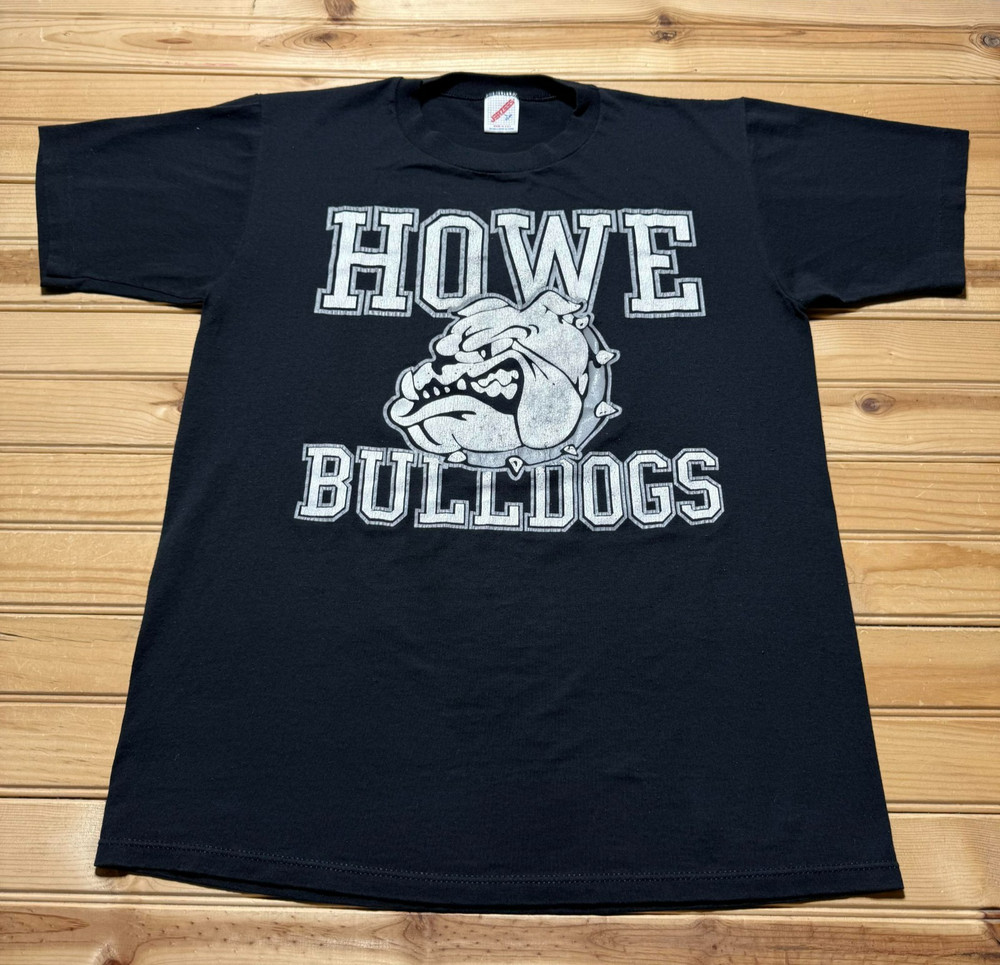 Vintage 90s Howe Bulldogs Mascot Texas High School Single Stitch Shirt USA Large