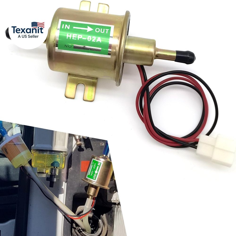 Fuel Pump Kit – 12V Low Pressure 3-6 PSI Power Inline Fuel Pump, Heavy Duty Pist