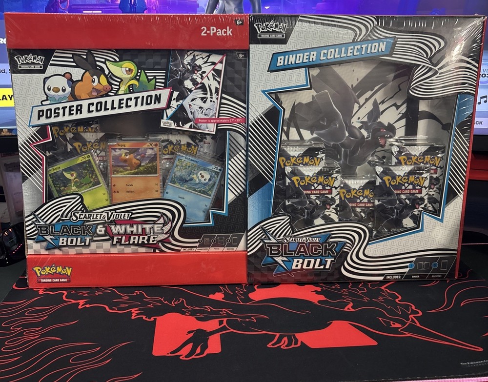 Pokemon Black Bolt and White Flare Binder + Poster Collection Sam's Club Bundles