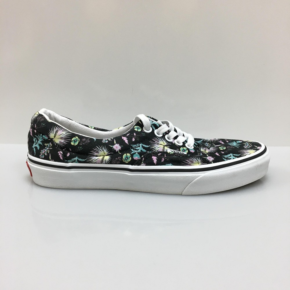Vans Authentic Shoes Mens Size 7.5 Mens 9 Womens Black Floral Canvas Low Skate