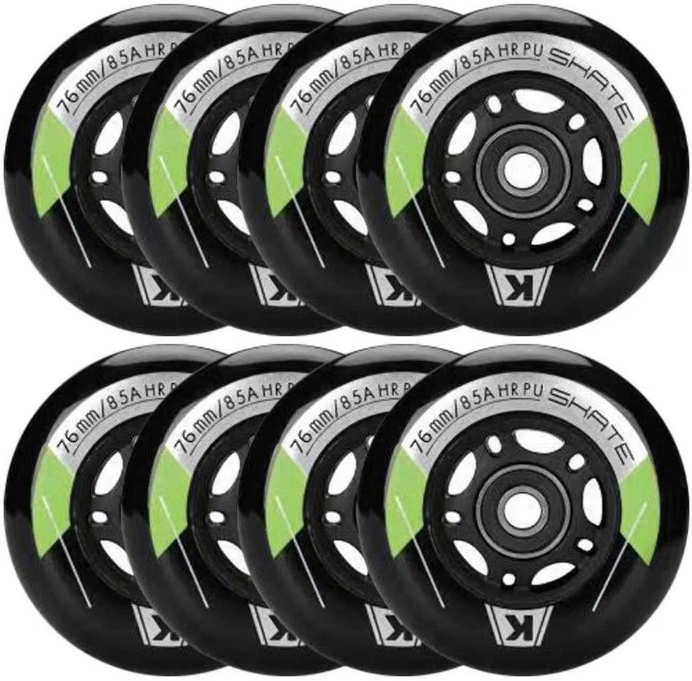 8 Pack Inline Skate Wheels 64mm, 70mm, 72mm, 76mm, 80mm - ABEC9 Bearing - 85A...