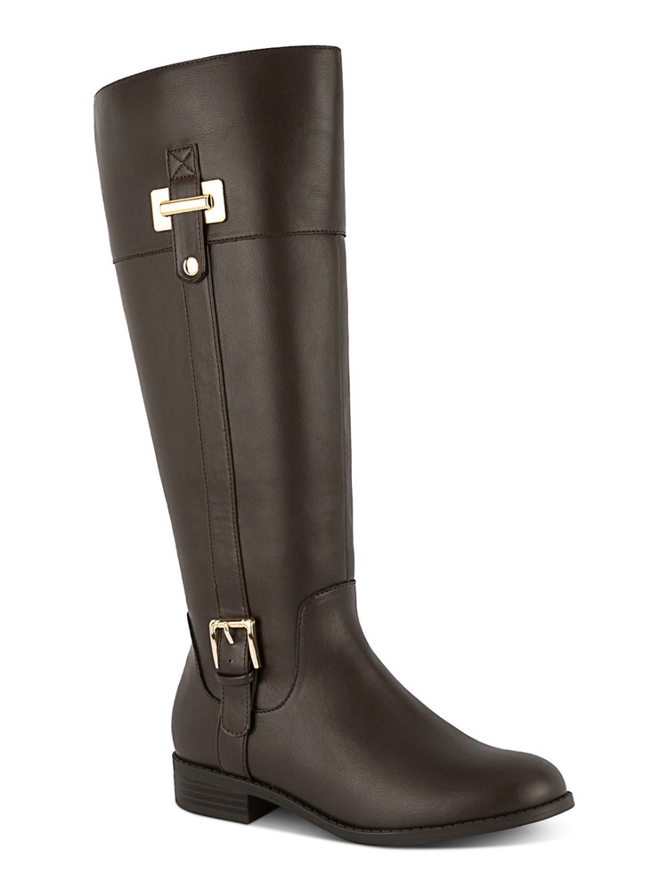 KAREN SCOTT Womens Brown Buckled Strap Edenn Almond Riding Boot 7 W WC