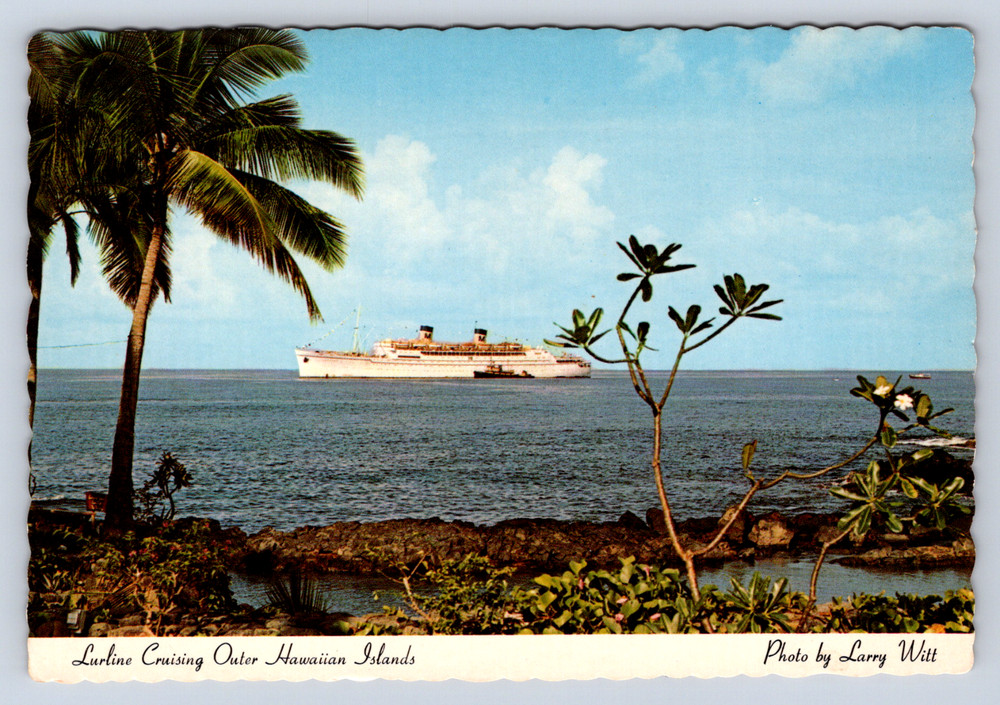 Vintage Postcard Lurline Cursing Outer Hawaiian Islands