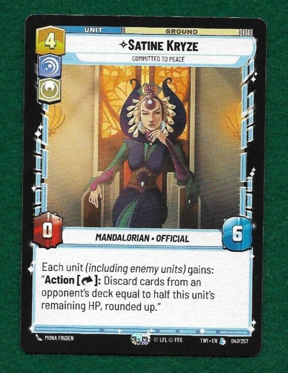 STAR WARS UNLIMITED SATINE KRYZE #47 TWILIGHT OF THE REPUBLIC LEGENDARY