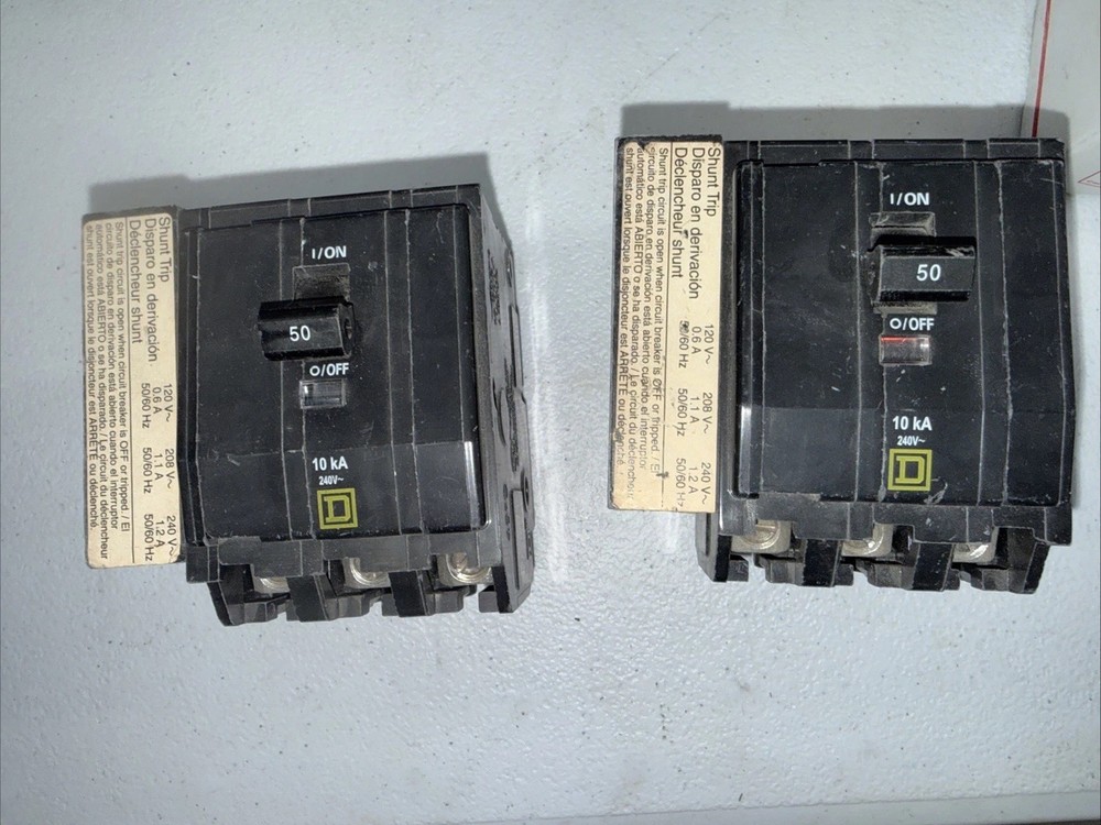 SQUARE D QOB3501021 Plug On Circuit Breaker 3 Pole 50 Amp 120V NEW