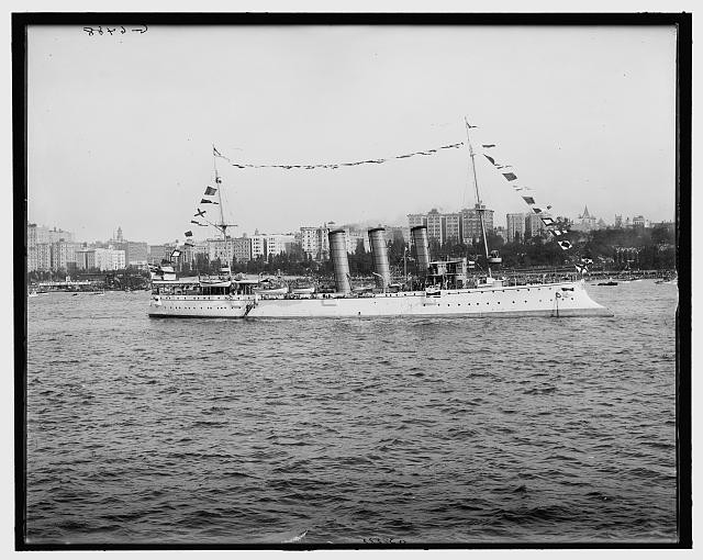 Hudson River New York NY Bremen German Cruiser 1909 Hudson-Fulton Celebration