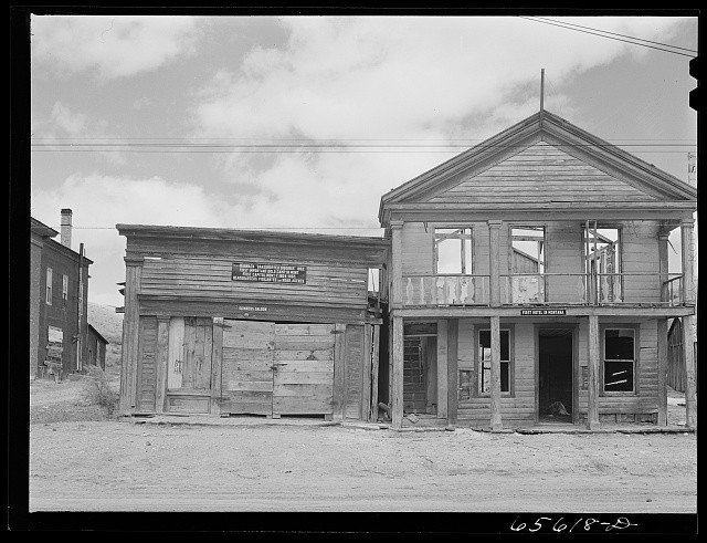 Photo:Bannack Montana 1942 Ghost Town Historic Buildings Storefronts