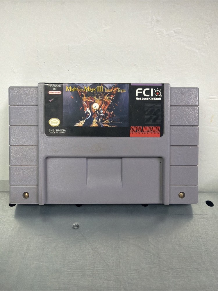 Might & Magic III: Isles of Terra SNES Super Nintendo Ent System - Tested