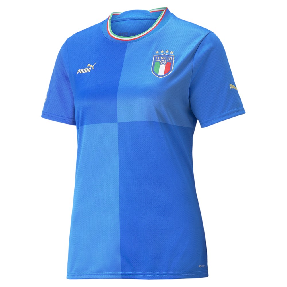 PUMA Figc Home Crew Neck Short Sleeve Soccer Jersey Womens Blue  76564401