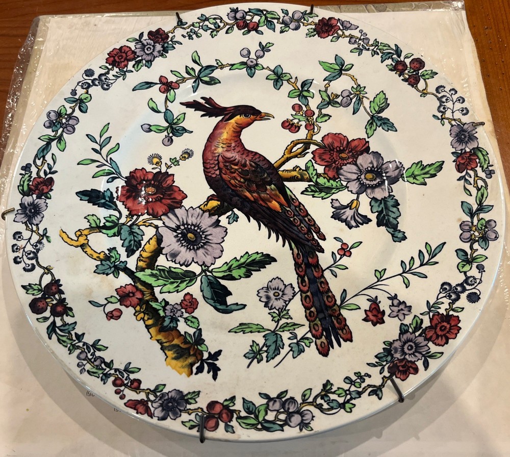 Antique Earthenware Plate Copeland Late Spode Asiatic Pheasant Pattern England B