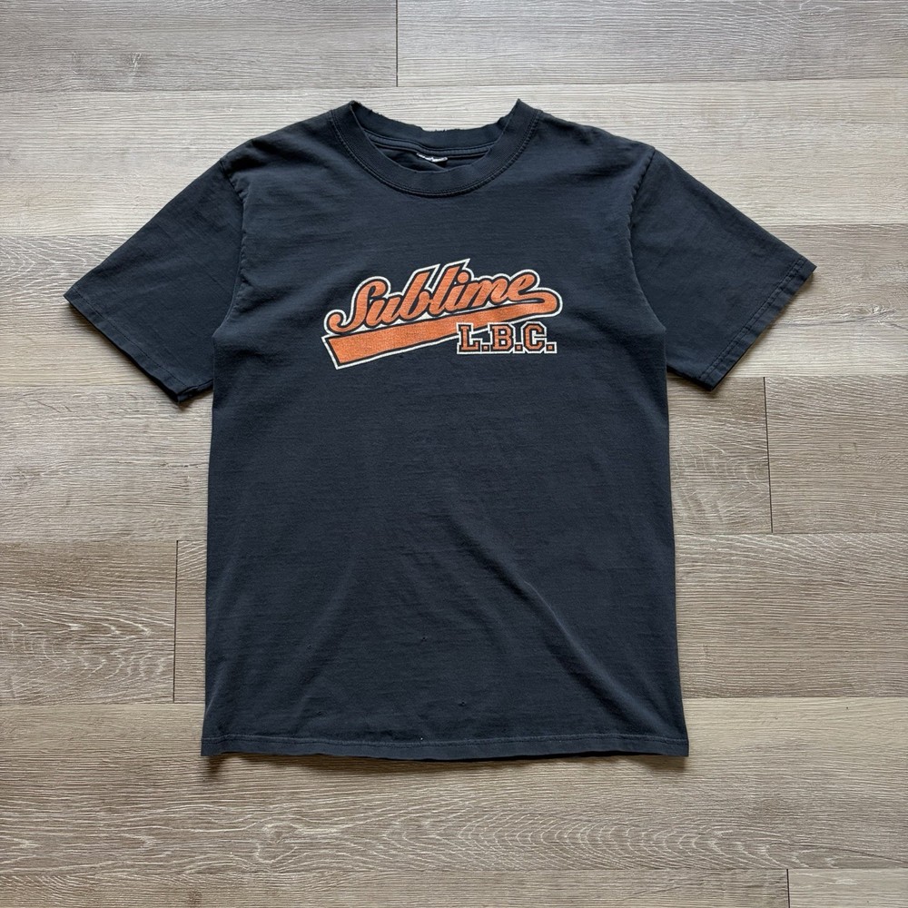 VTG 90s Sublime LBC Band Tee Shirt Medium Faded Grunge Thrashed Ska Punk Rock