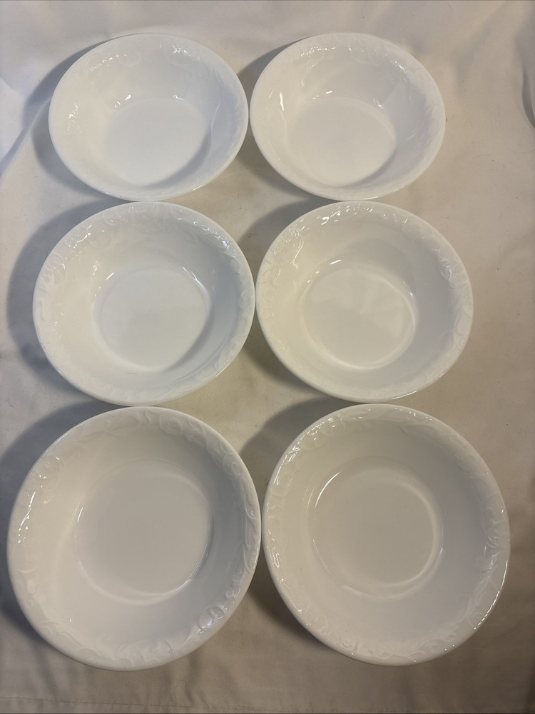 6 Pc Corelle Corning Lifestyles Swept Embossed Rim 7 1/4”Soup/Cereal Bowls 18oz