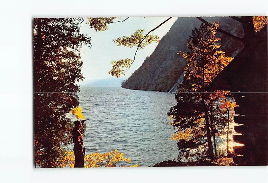 Postcard Rogers' Rock Mt. on Lake George New York USA