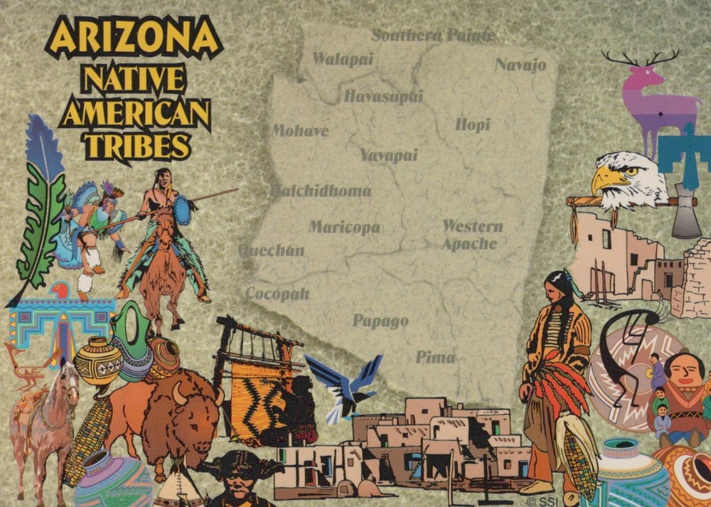 Arizona Native American Tribes 4x6 Postcard