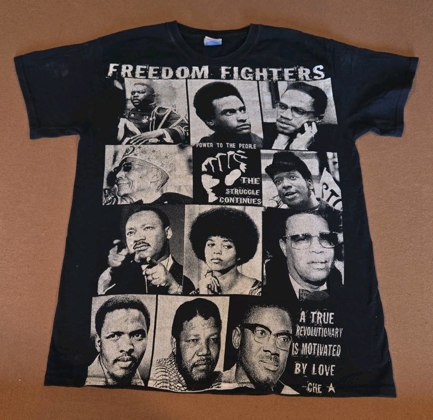 Vintage Freedom Fighters Shirt Mens Sz M Black Activist Human Rights History
