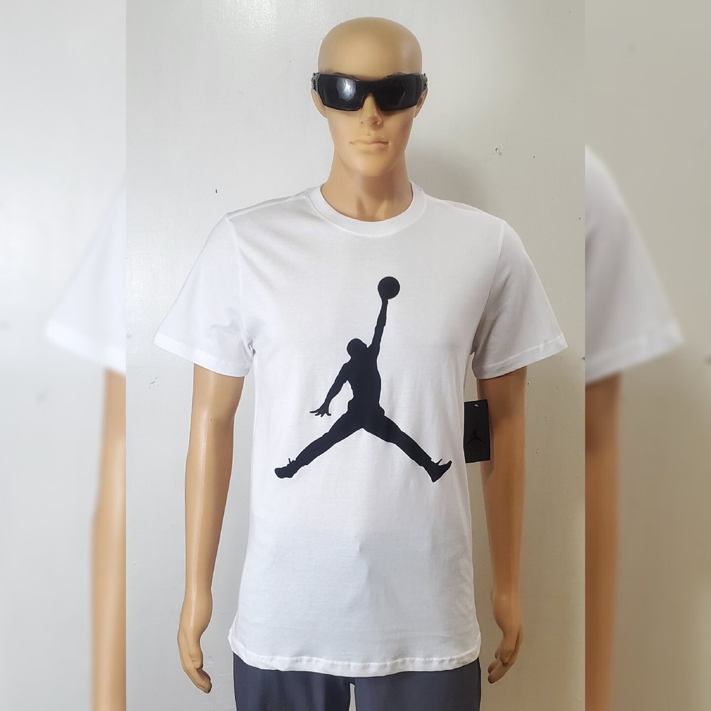Air Jordan Tshirt Men's Jumpman Big Logo Short Sleeve Crew Neck Size S White