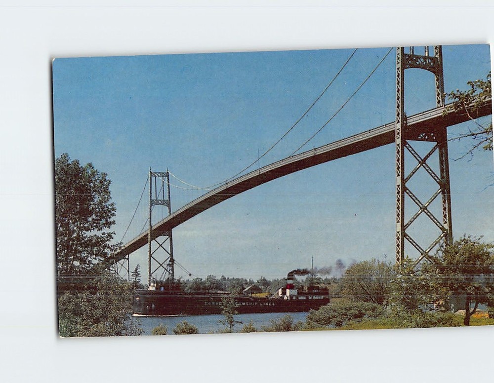 Postcard Thousand Islands International Bridge American Span Thousand Islands NY