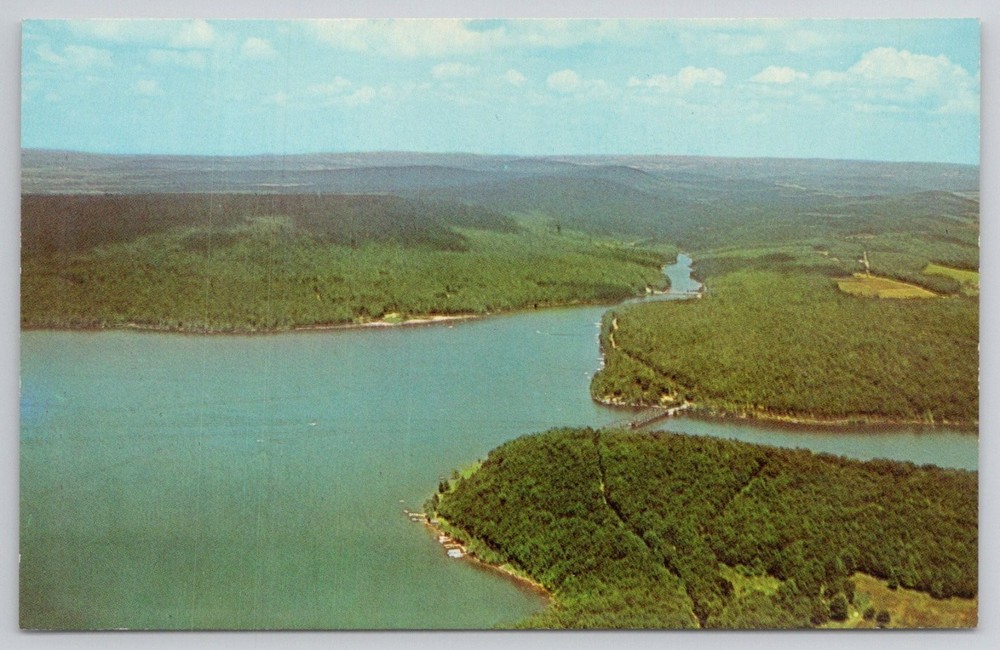 Deep Creek Lake Maryland Aerial View Glendale Bridge Chrome Postcard