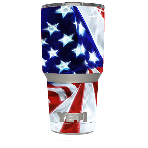 Skin Decal for Yeti 30 oz Tumbler Cup (6-piece kit) / Electric American Flag U.