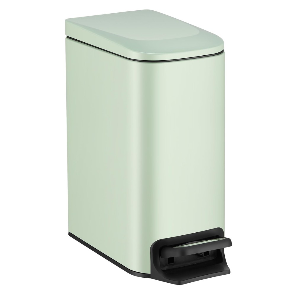 Slim Bathroom Trash Can with Lid Soft Close, 6 Liter / 1.6 Gallon Stainless S...