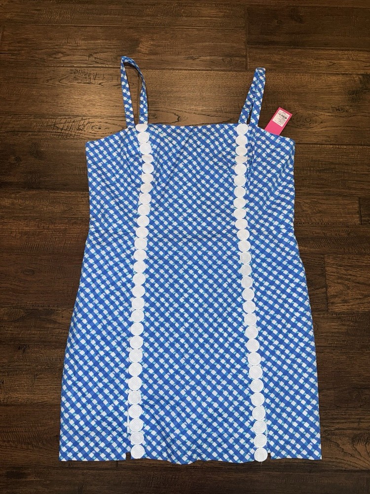 Lilly Pulitzer Lawless Sleeveless Romper Size 16 Boca Blue Gingham