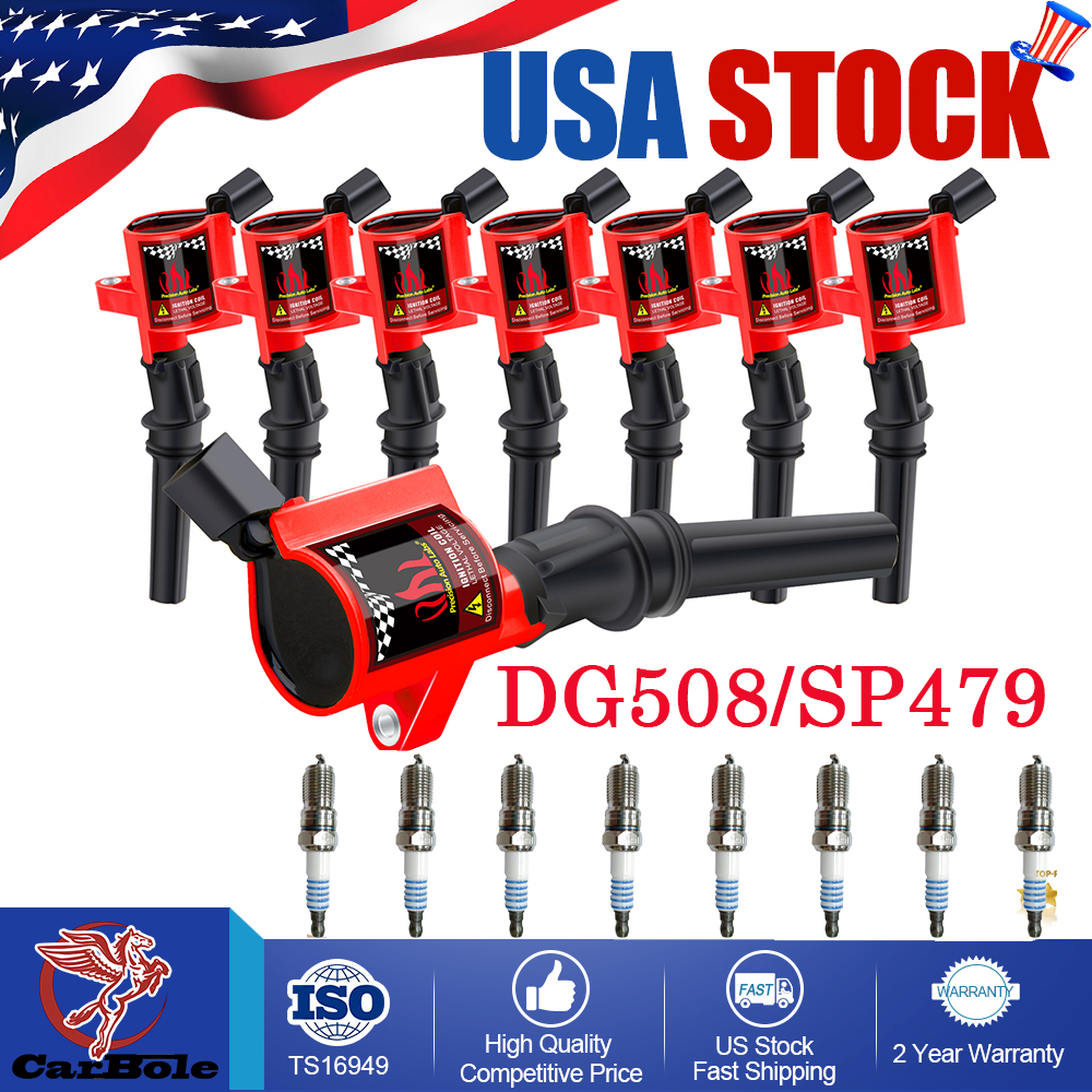 Ford F150 4.6L 5.4L V8 Ignition Coil Pack & Iridium Spark Plug Set