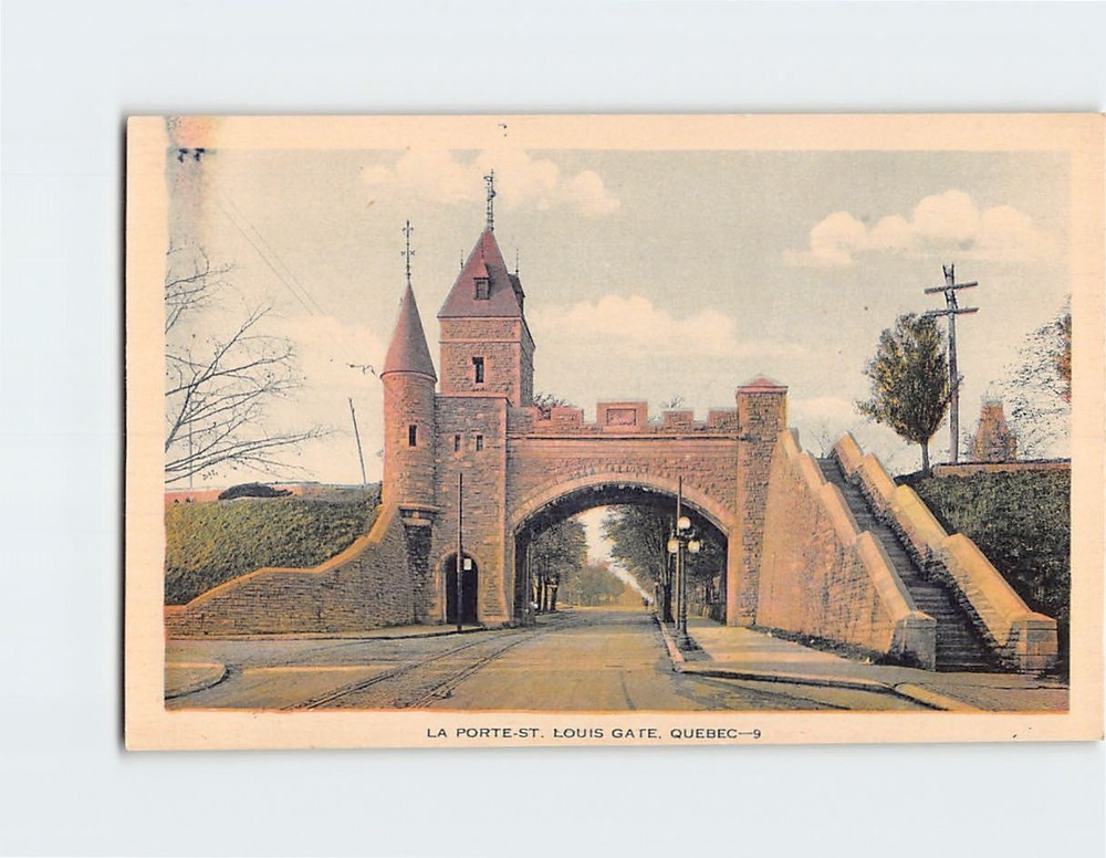 Postcard La Porte Saint St. Louis Gate Quebec City Canada North America