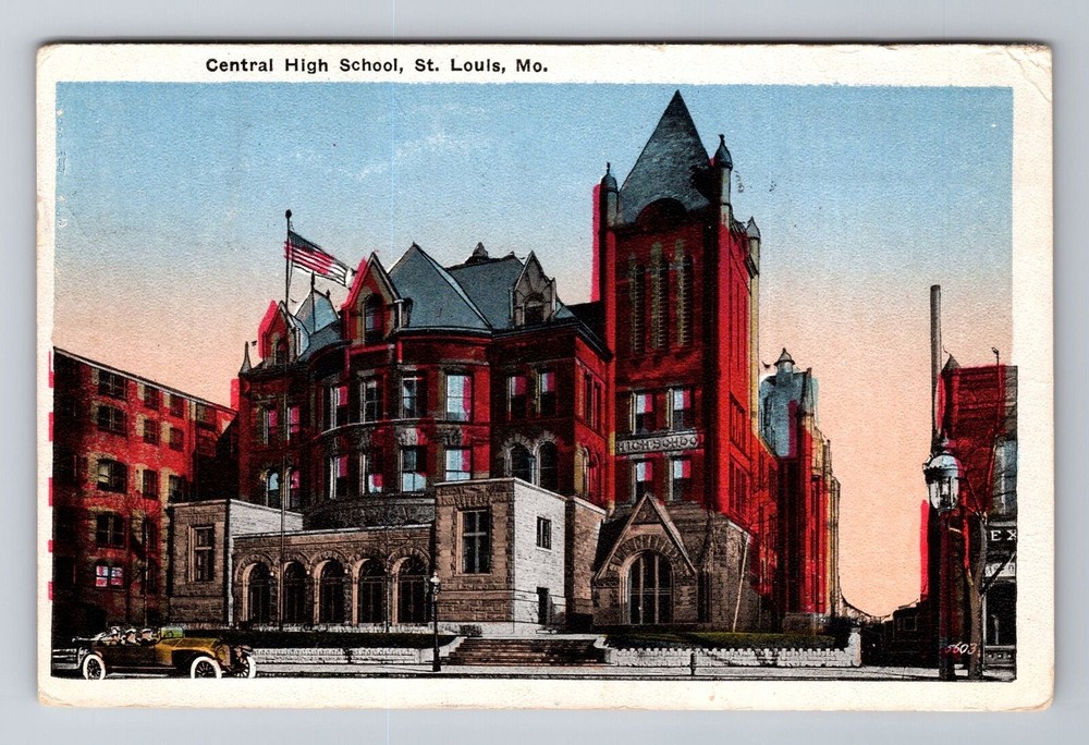 St Louis MO-Missouri, Central High School, Antique, Vintage c1918 Postcard