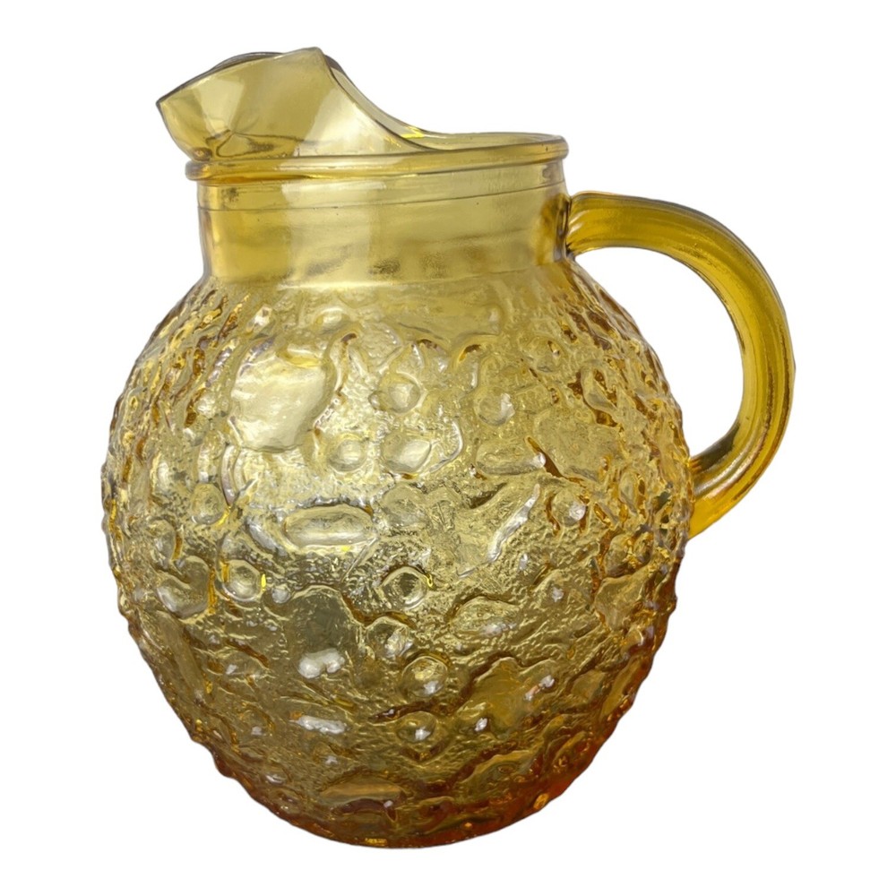 Vintage Anchor Hocking Lido Amber 96oz Pitcher Milano Lido Crinkle