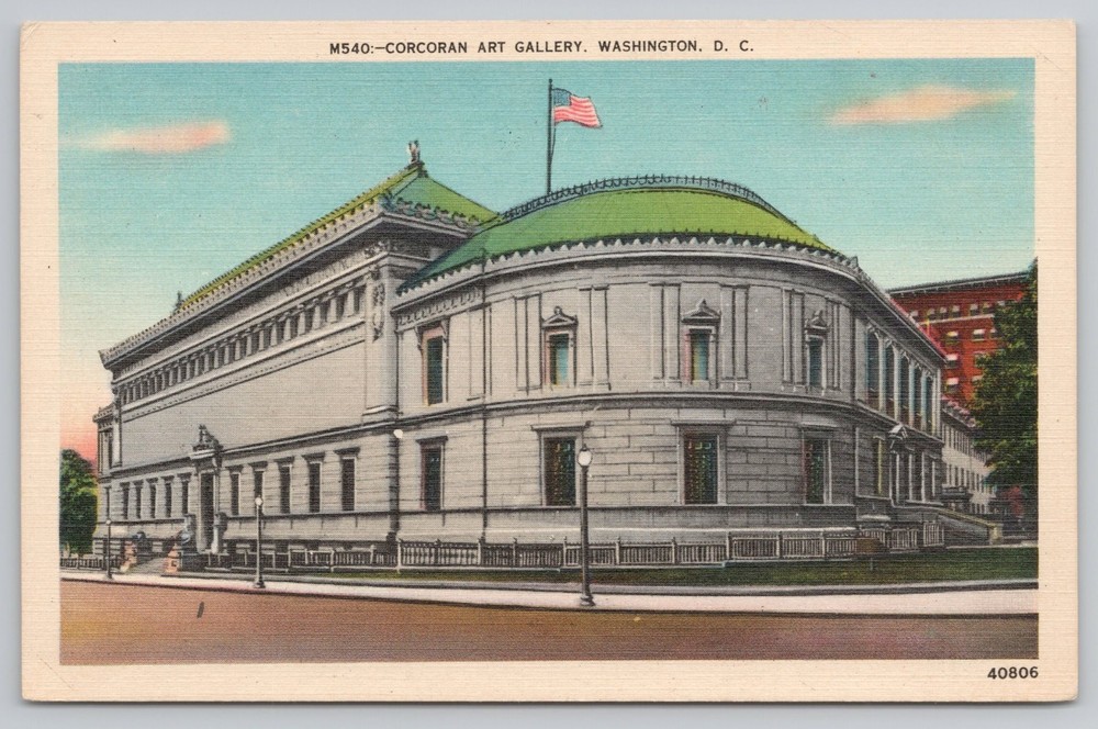 Corcoran Art Gallery Washington DC Postcard Linen