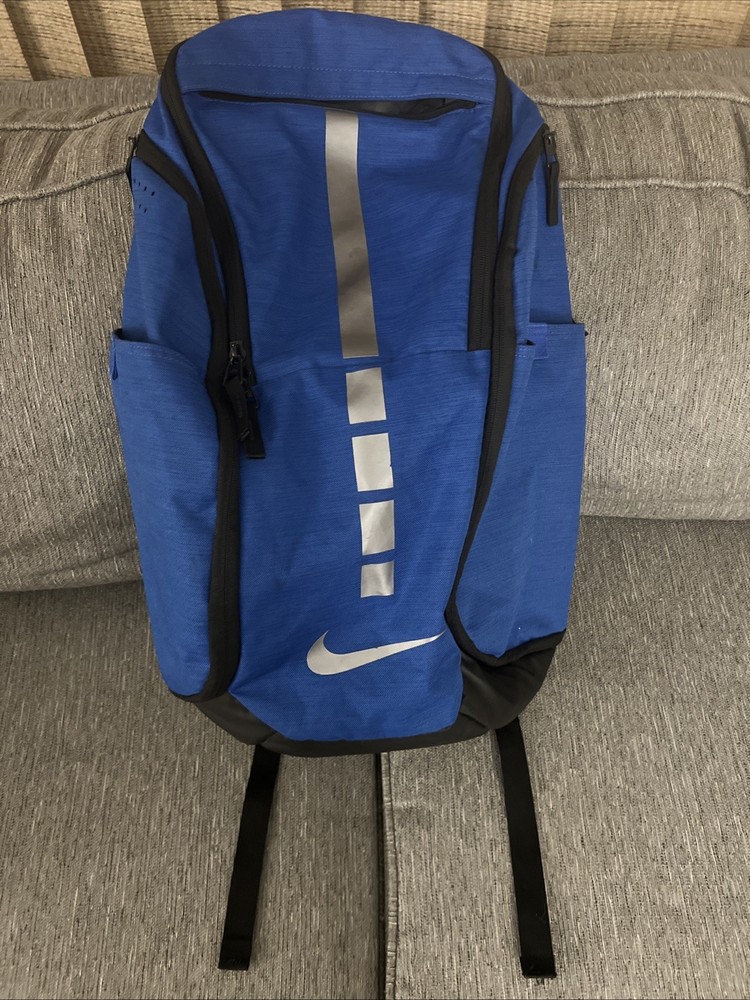 Nike Elite Pro Basketball Backpack Large Blue Silver Hoops