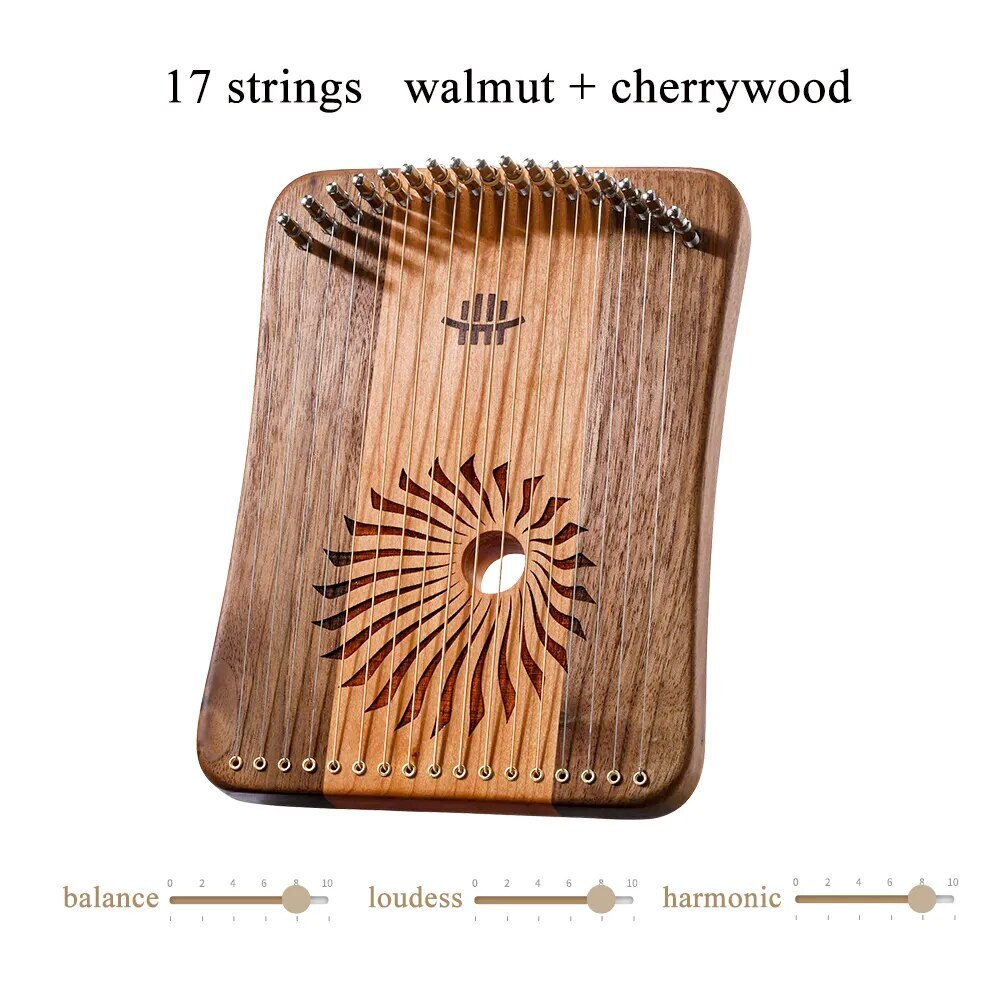 100% New 17 String Finger Harp Wood Finger Kalimba for Beginners 31 String Mini