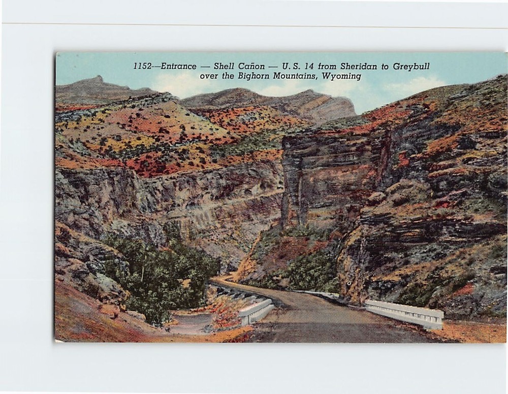 Postcard Shell Canyon Big Horn Mountains Wyoming USA